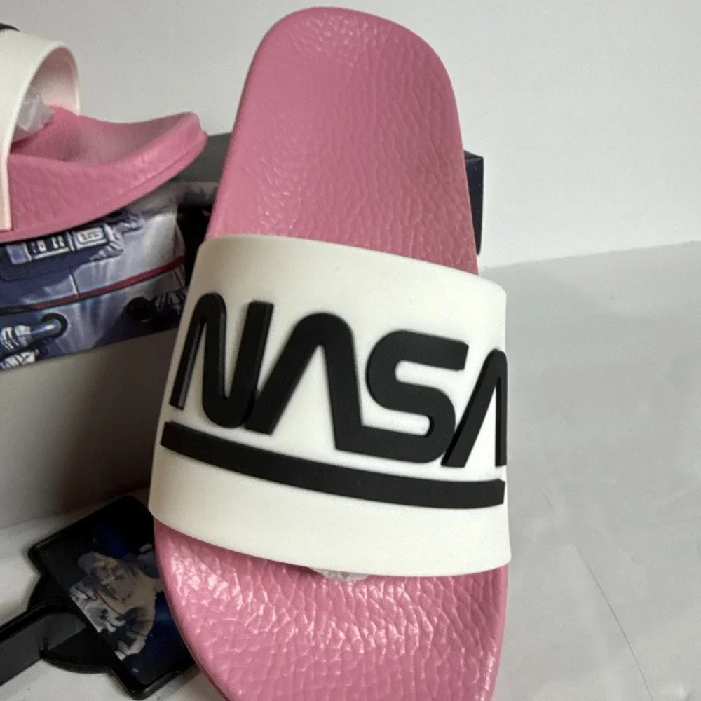 NASA Lightweight Slip-On Crater-G Sandal‎ Slide Kids US Size 1 Pink/White NEW